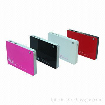 5000mAh Capacity Portable Power Bank for iPhone/iPad/MP3/MP4/GPS with Double USB 5V1/5V2 A